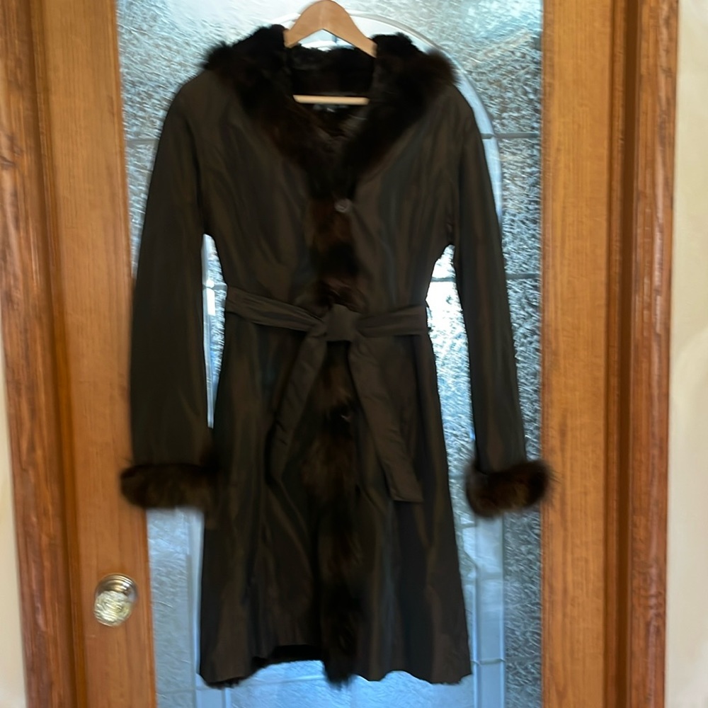 Belle fare reversible rabbit jacket SZ L